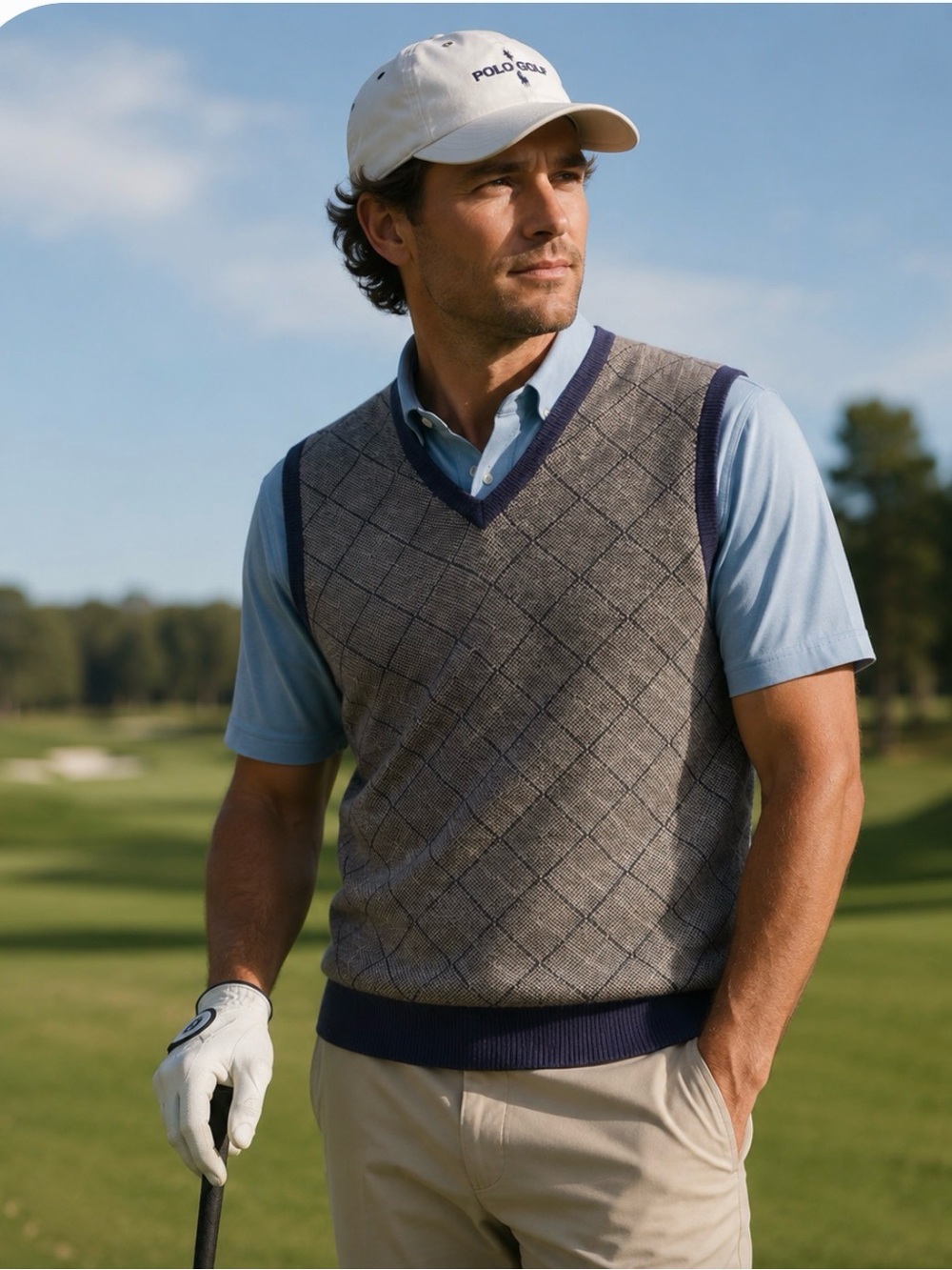 Ralph Lauren Polo Golf Sweater Vest - Medium - 100% Cotton